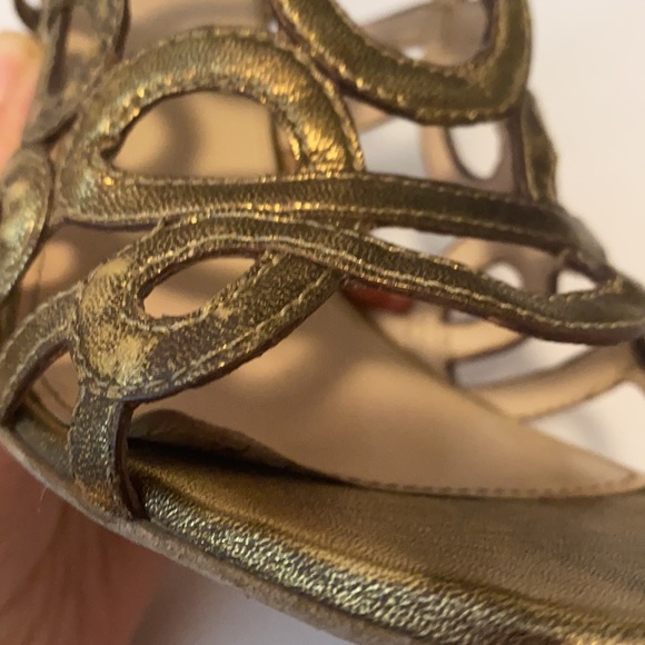 Prada Gold Cage Strap Dress Heels Size 39 - Picture 10 of 11